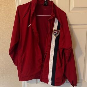 Nike Men's USA soccer Red Windbreaker